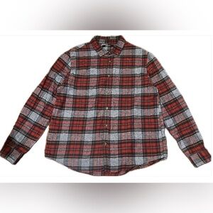 Men’s Fashion Nova Long Sleeved Red Flannel Shirt Size Medium